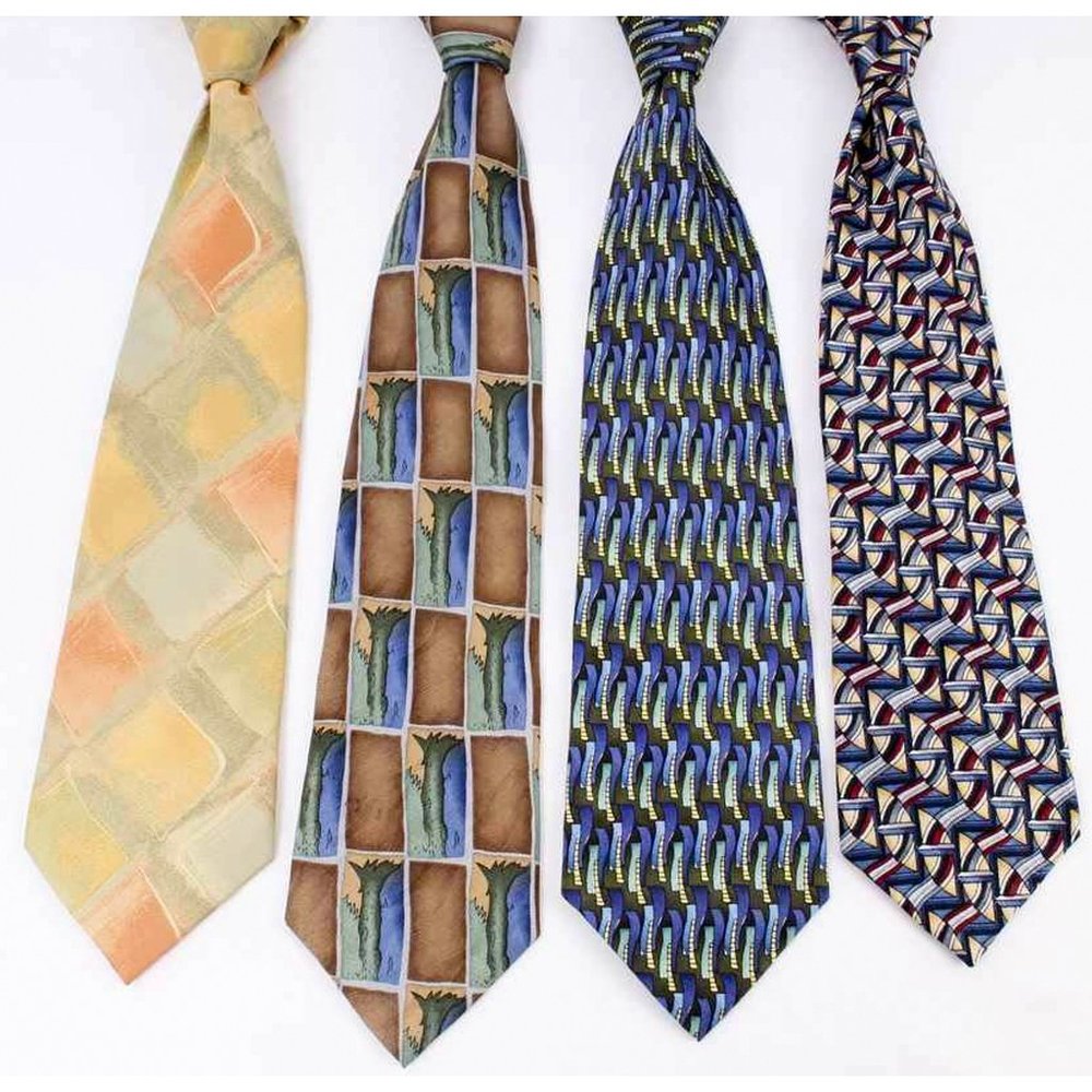 Lot of 4 - JERRY J. GARCIA Colorful Patterned Silk Ties